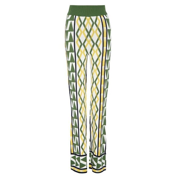 Misa Los Angeles Rialta Pants in Limoncello Geo Large New Womens Knit Trousers - Picture 10 of 14